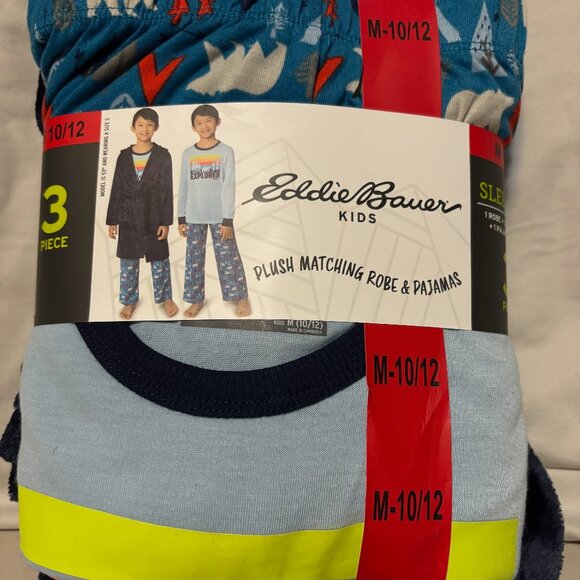 Eddie Bauer Other - 🆕 Eddie Bauer kids Sleep Plush Matching Robe and PJs, M 10/12 - NWT